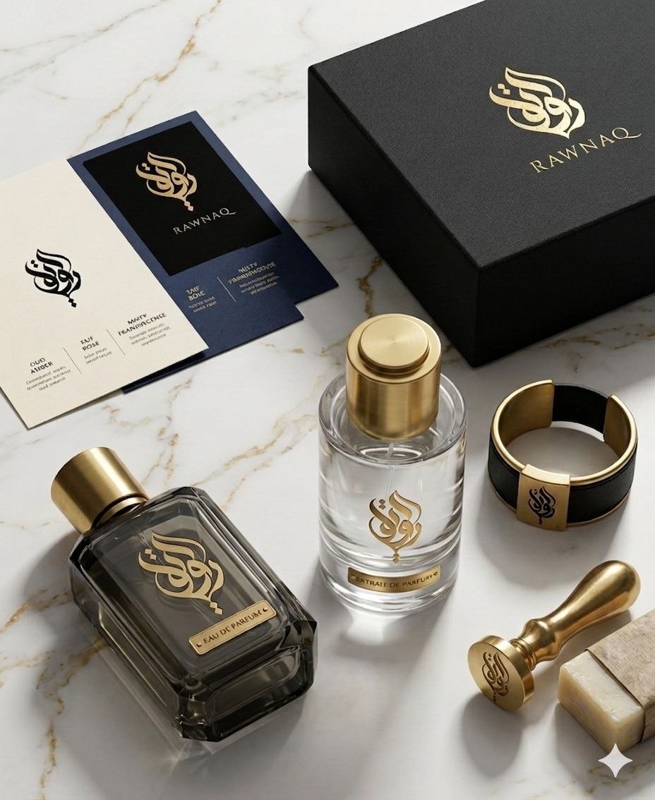 صورة تطبيق هوية رونق على التغليف والعطور